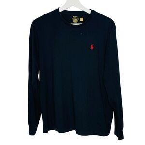 Polo Ralph Lauren Long Sleeve T-Shirt Men’s Large Black Custom Slim Fit